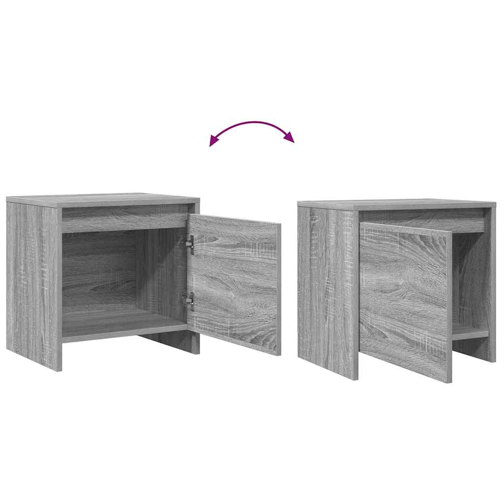 vidaXL Bedside Cabinet Grey Sonoma 45x34x44.5 cm Engineered Wood
