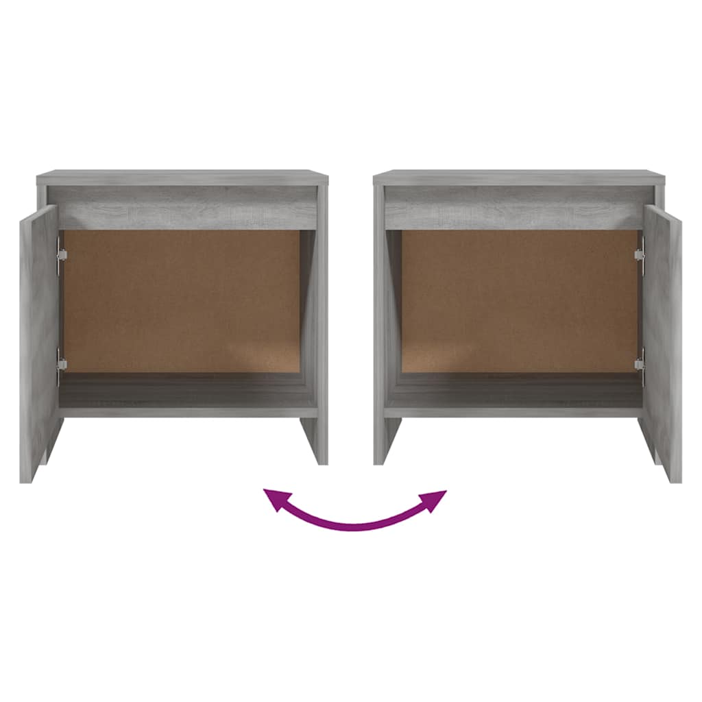 vidaXL Bedside Cabinets 2 pcs Grey Sonoma 45x34x44.5cm Engineered Wood