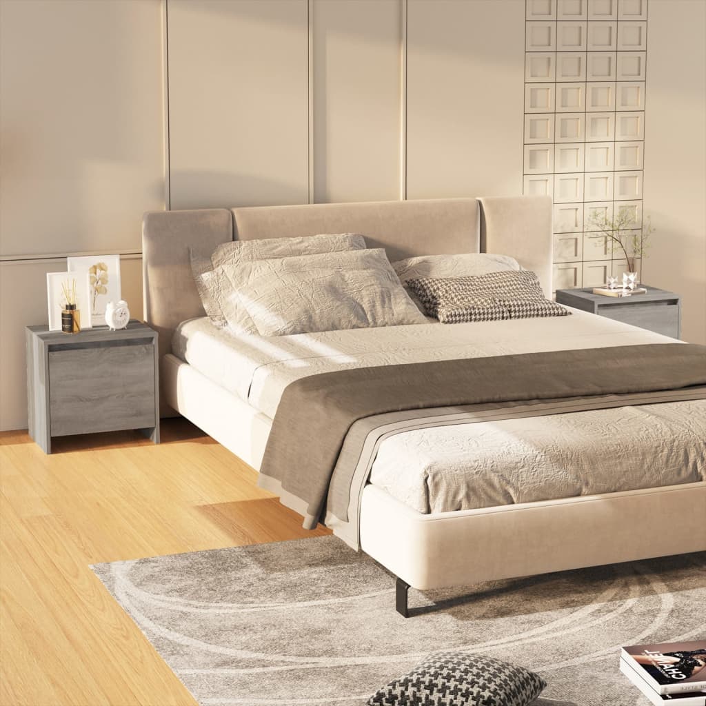 vidaXL Bedside Cabinets 2 pcs Grey Sonoma 45x34x44.5 cm Engineered Wood