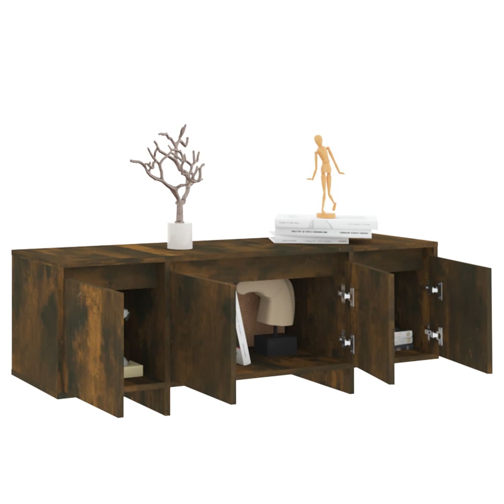 vidaXL TV Cabinet Smoked Oak 120x30x40.5 cm Engineered Wood