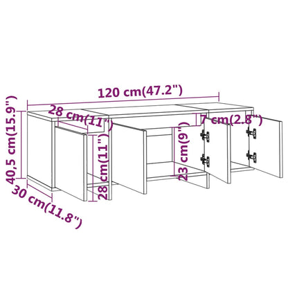 vidaXL TV Cabinet Smoked Oak 120x30x40.5 cm Engineered Wood