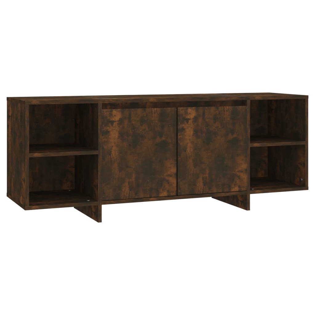 vidaXL TV Cabinet Smoked Oak 130x35x50 cm Engineered Wood