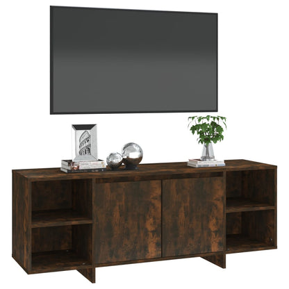 vidaXL TV Cabinet Smoked Oak 130x35x50 cm Engineered Wood