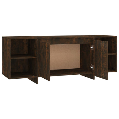 vidaXL TV Cabinet Smoked Oak 130x35x50 cm Engineered Wood