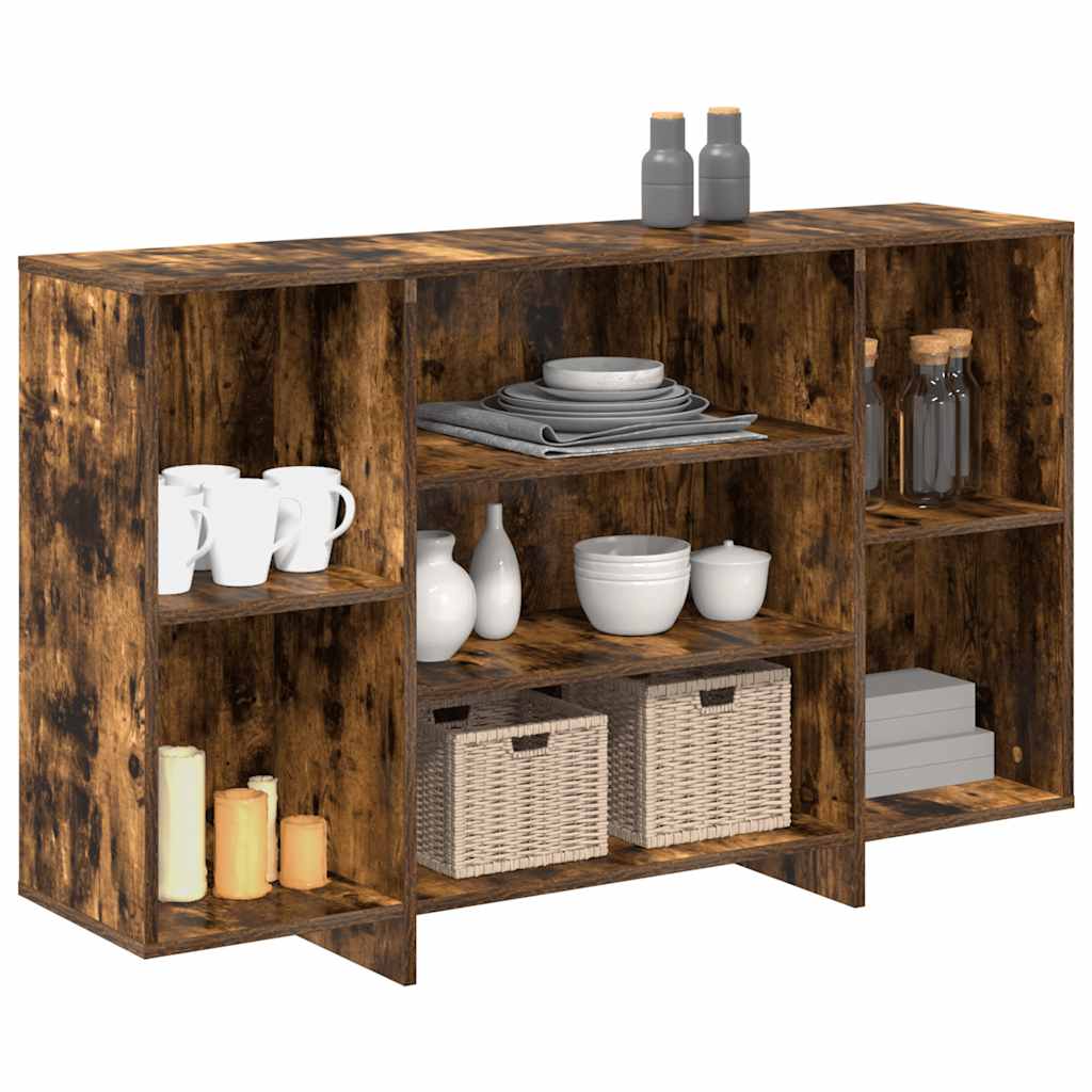 vidaXL Sideboard Smoked Oak 120x30x75 cm Engineered Wood