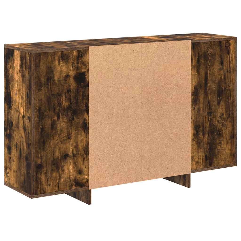 vidaXL Sideboard Smoked Oak 120x30x75 cm Engineered Wood