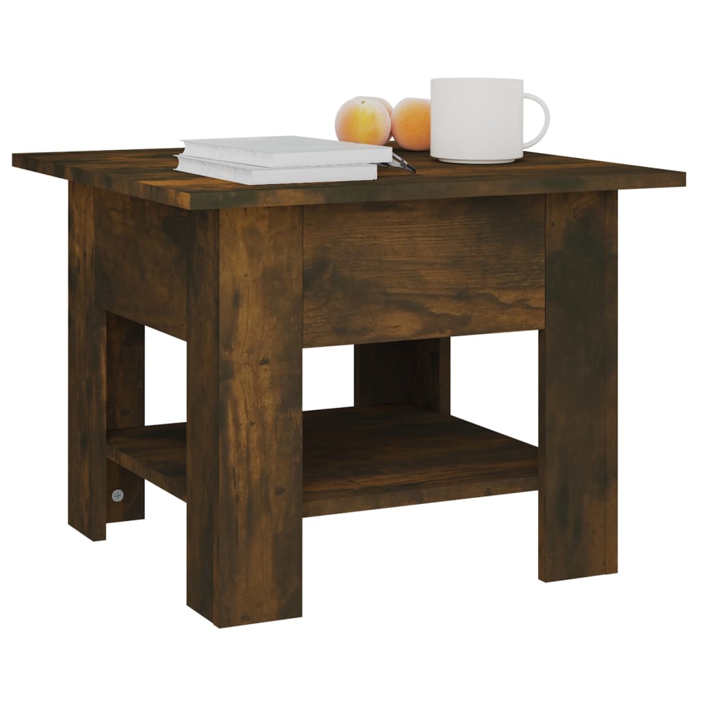 vidaXL Coffee Table Smoked Oak 55x55x42 cm Engineered Wood