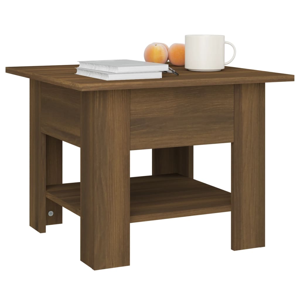 vidaXL Coffee Table Brown Oak 55x55x42 cm Engineered Wood
