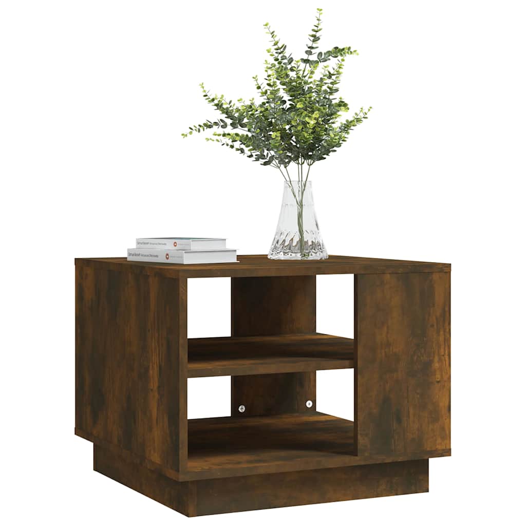 vidaXL Coffee Table Smoked Oak 55x55x43 cm Engineered Wood