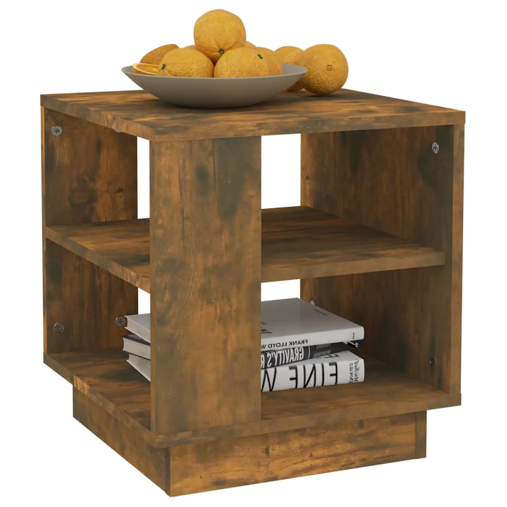 vidaXL Coffee Table Smoked Oak 40x40x43 cm Engineered Wood