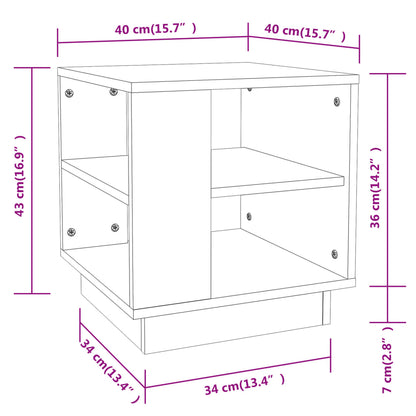 vidaXL Coffee Table Smoked Oak 40x40x43 cm Engineered Wood