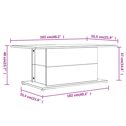 813092 vidaXL Coffee Table Smoked Oak 102x55,5x40 cm Engineered Wood