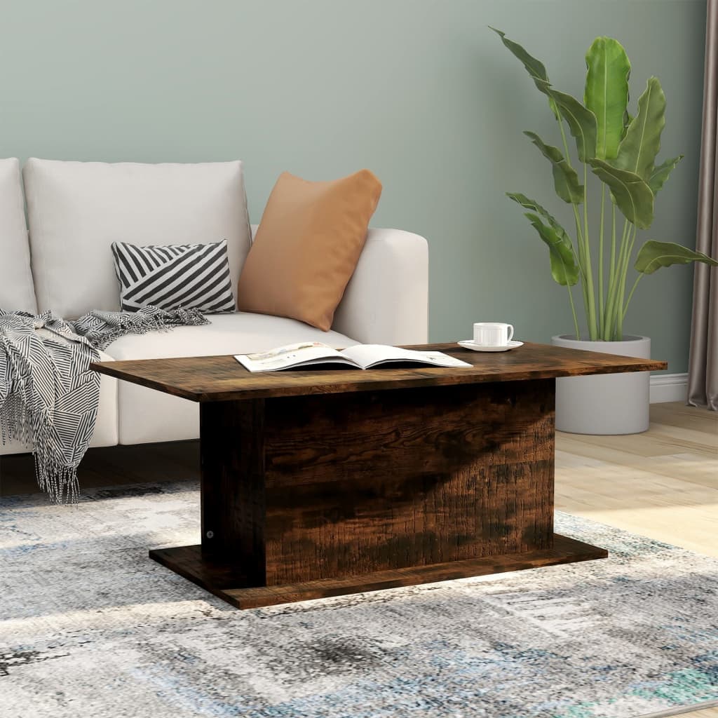 813092 vidaXL Coffee Table Smoked Oak 102x55,5x40 cm Engineered Wood