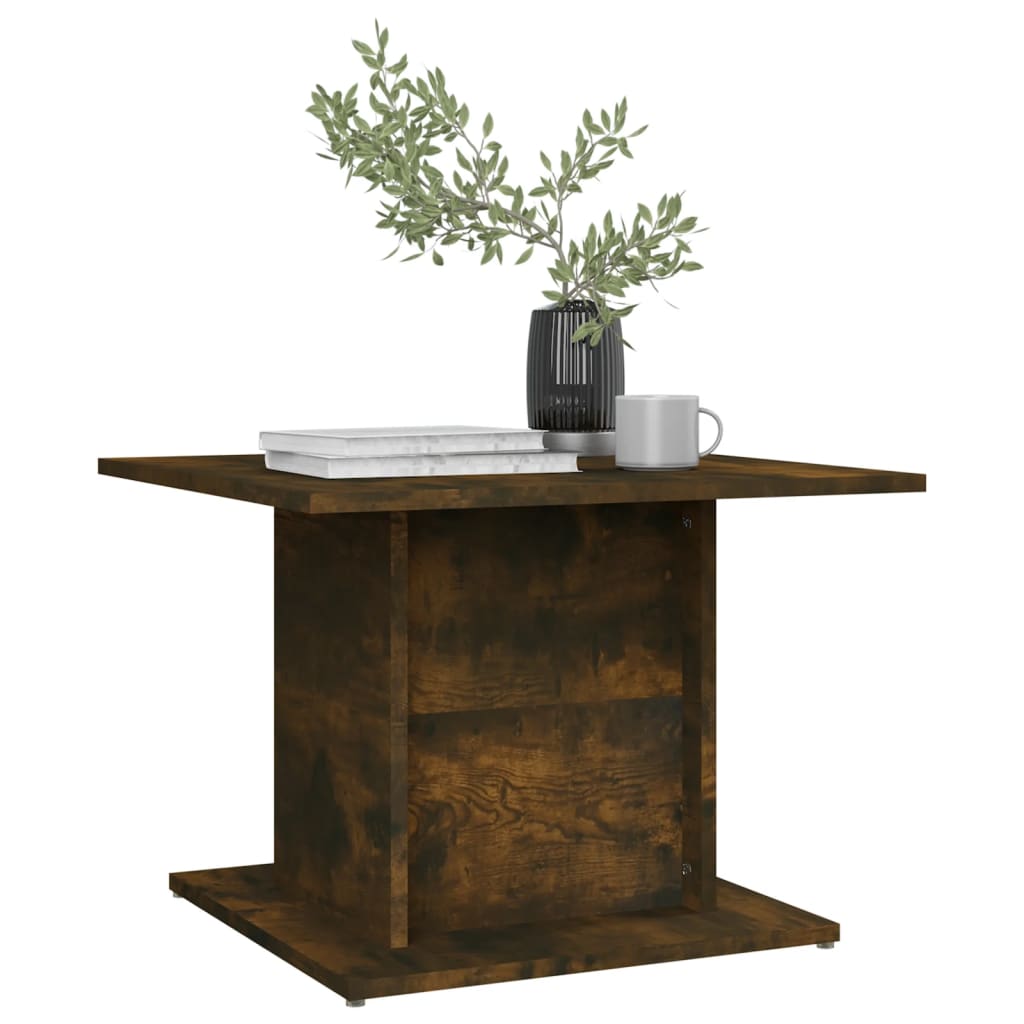 vidaXL Coffee Table Smoked Oak 55,5x55,5x40 cm Engineered Wood