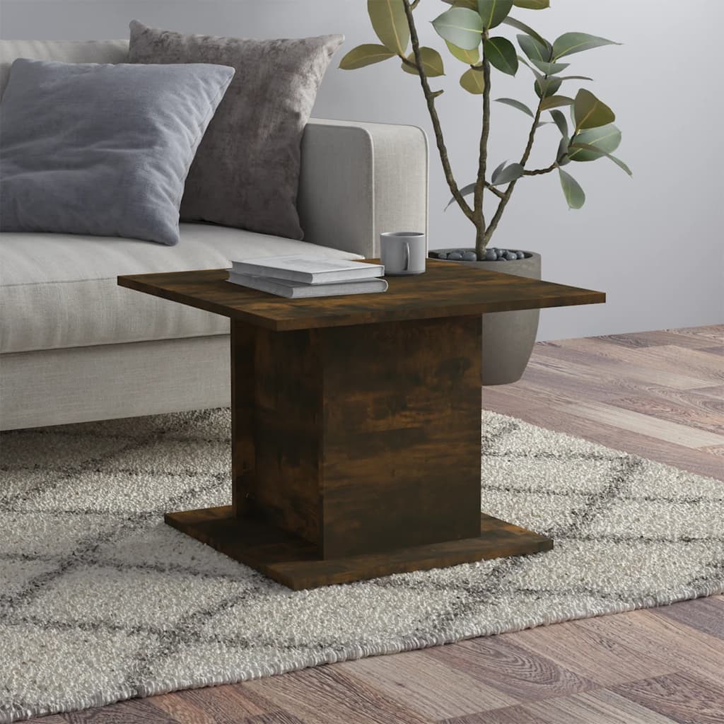 vidaXL Coffee Table Smoked Oak 55,5x55,5x40 cm Engineered Wood