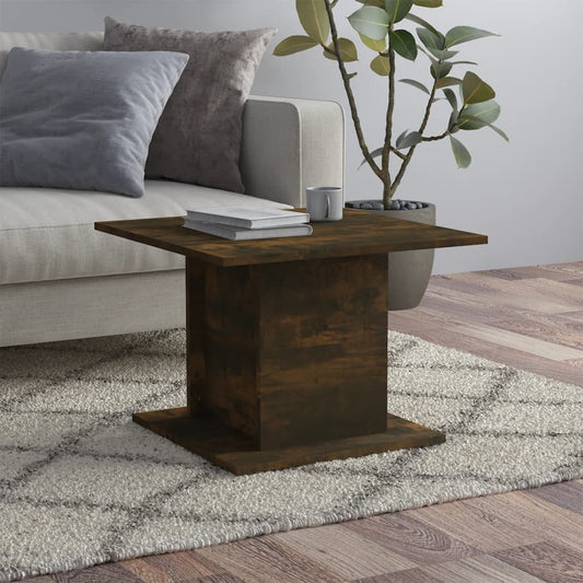 vidaXL Coffee Table Smoked Oak 55,5x55,5x40 cm Engineered Wood