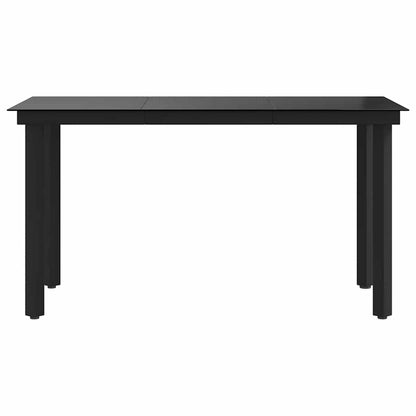 vidaXL Garden Dining Table Black 140x70x74 cm Steel and Glass