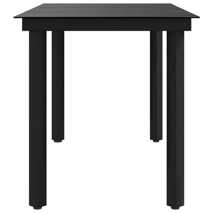 vidaXL Garden Dining Table Black 140x70x74 cm Steel and Glass