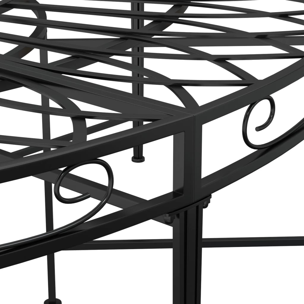 vidaXL Tree Bench | Black | Steel | Large | Durable | Tree Bench | Round