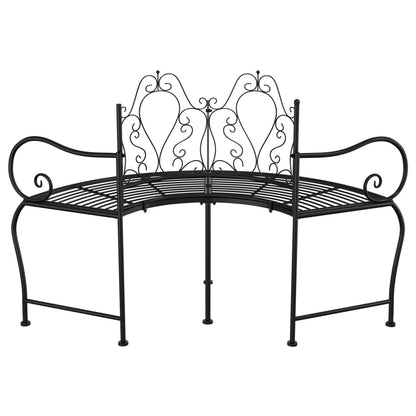 vidaXL Tree Bench | Black | Steel | 150 cm diameter | Durable | Tree Bench