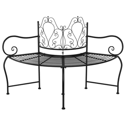 vidaXL Tree Bench | Black | Steel | 150 cm diameter | Durable | Tree Bench