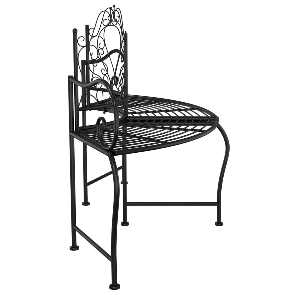 vidaXL Tree Bench | Black | Steel | 150 cm diameter | Durable | Tree Bench