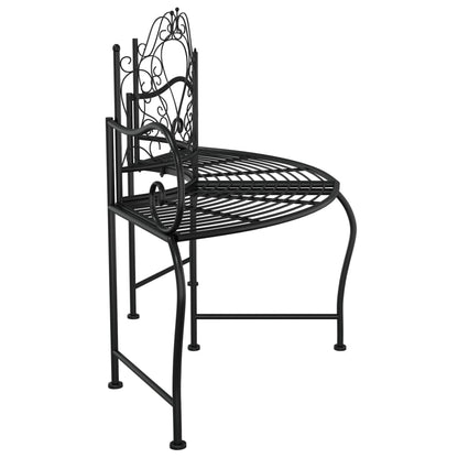 vidaXL Tree Bench | Black | Steel | 150 cm diameter | Durable | Tree Bench