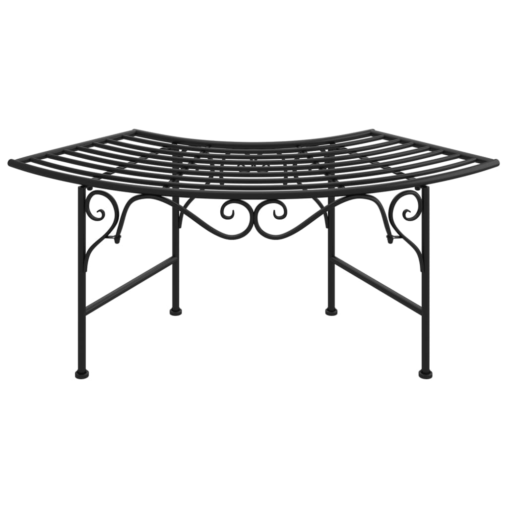 vidaXL Tree Bench | Black | Steel | Medium | Durable | Circular Tree Bench
