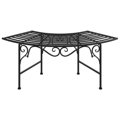 vidaXL Tree Bench | Black | Steel | Medium | Durable | Circular Tree Bench