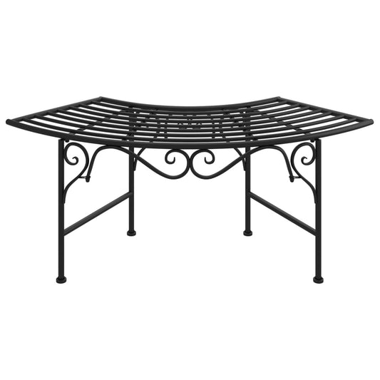 vidaXL Tree Bench | Black | Steel | Medium | Durable | Circular Tree Bench