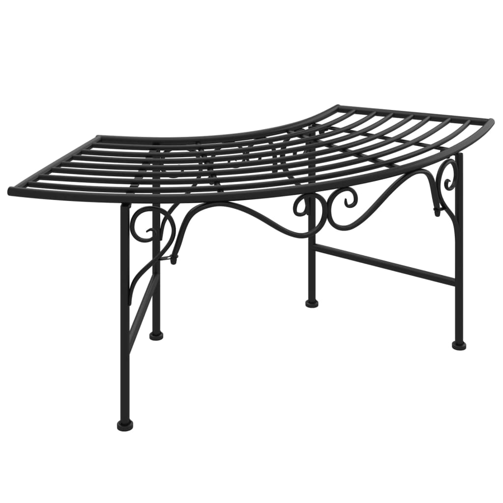 vidaXL Tree Bench | Black | Steel | Medium | Durable | Circular Tree Bench