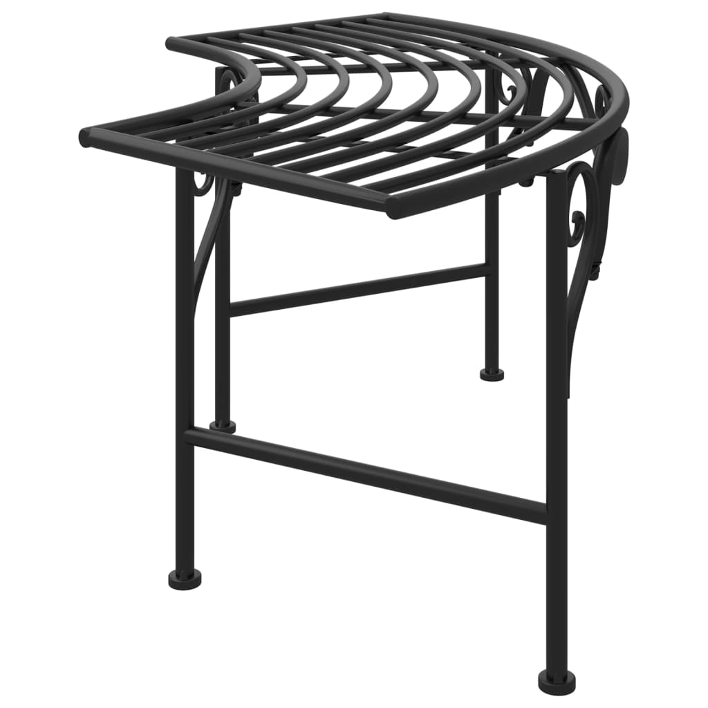 vidaXL Tree Bench | Black | Steel | Medium | Durable | Circular Tree Bench