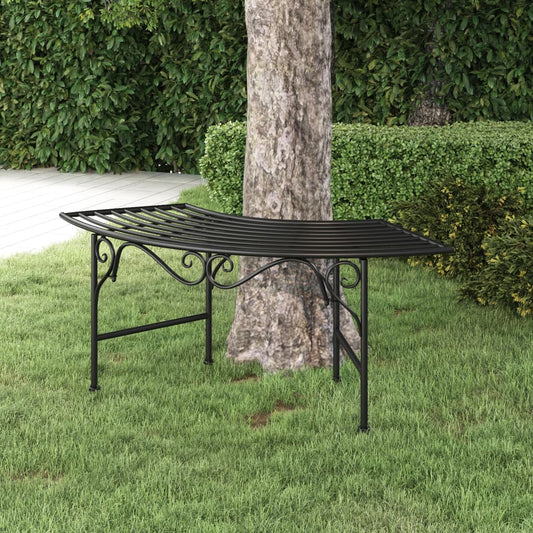 vidaXL Tree Bench | Black | Steel | Medium | Durable | Circular Tree Bench