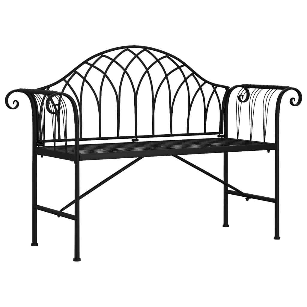 vidaXL Garden Bench | Black | Steel | Standard | Durable | Garden Bench