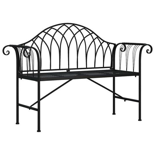 vidaXL Garden Bench | Black | Steel | Standard | Durable | Garden Bench