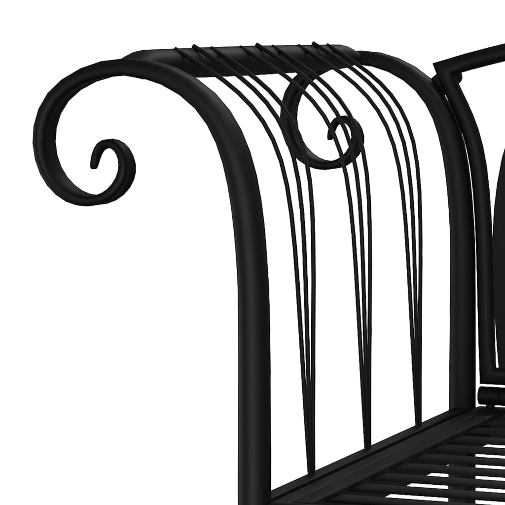 vidaXL Garden Bench | Black | Steel | Standard | Durable | Garden Bench