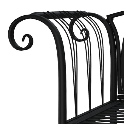 vidaXL Garden Bench | Black | Steel | Standard | Durable | Garden Bench