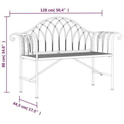 vidaXL Garden Bench | Black | Steel | Standard | Durable | Garden Bench