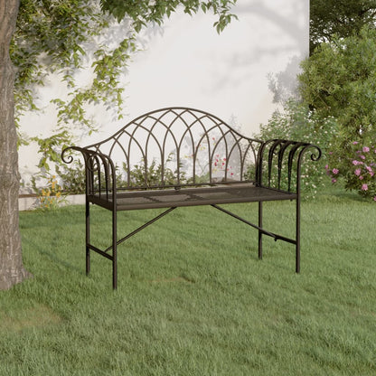 vidaXL Garden Bench | Black | Steel | Standard | Durable | Garden Bench