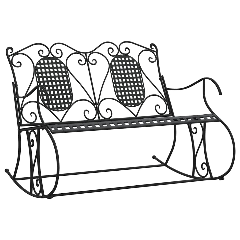 vidaXL Rocking Bench | Black | Steel | Standard | Rocking Bench | Rectangular
