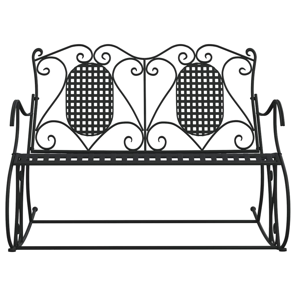 vidaXL Rocking Bench | Black | Steel | Standard | Rocking Bench | Rectangular