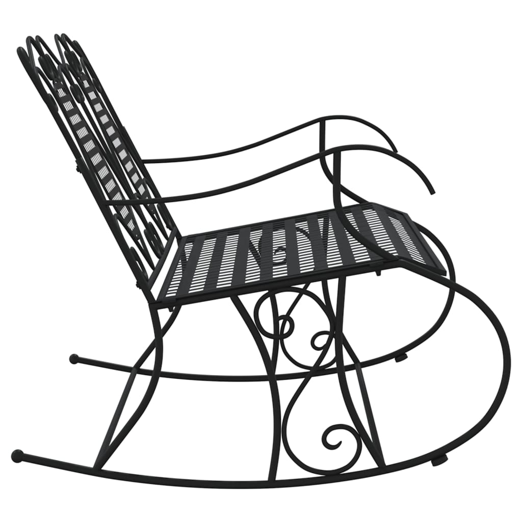 vidaXL Rocking Bench | Black | Steel | Standard | Rocking Bench | Rectangular
