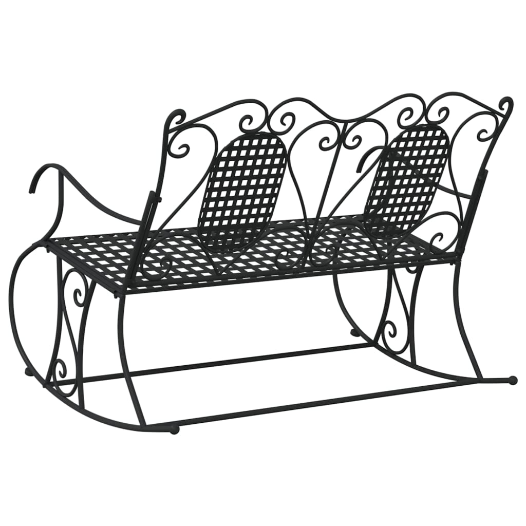 vidaXL Rocking Bench | Black | Steel | Standard | Rocking Bench | Rectangular