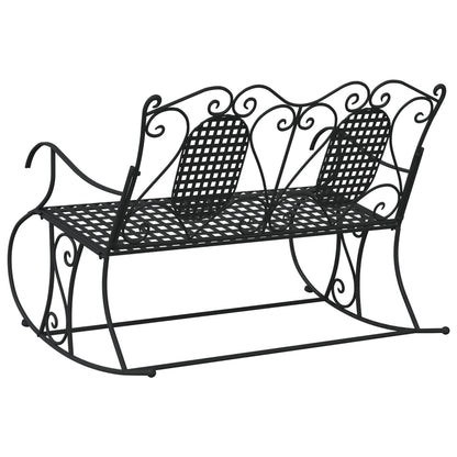 vidaXL Rocking Bench | Black | Steel | Standard | Rocking Bench | Rectangular