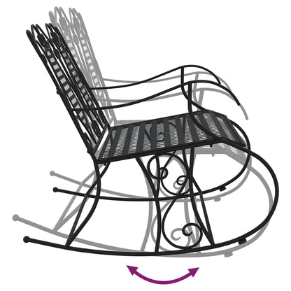 vidaXL Rocking Bench | Black | Steel | Standard | Rocking Bench | Rectangular