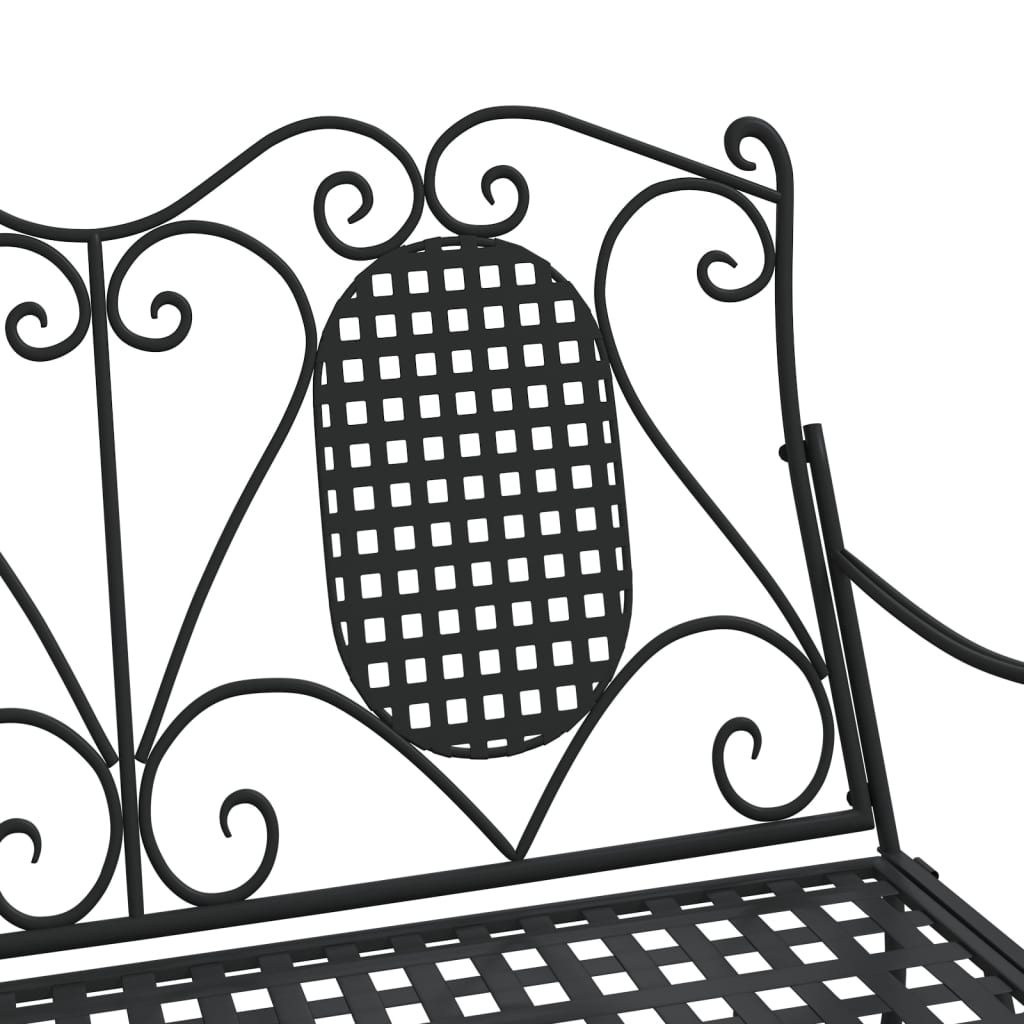 vidaXL Rocking Bench | Black | Steel | Standard | Rocking Bench | Rectangular