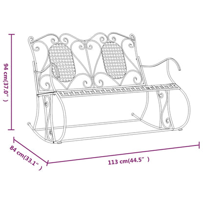 vidaXL Rocking Bench | Black | Steel | Standard | Rocking Bench | Rectangular