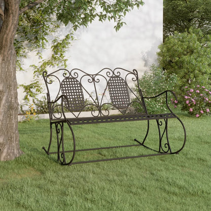 vidaXL Rocking Bench | Black | Steel | Standard | Rocking Bench | Rectangular