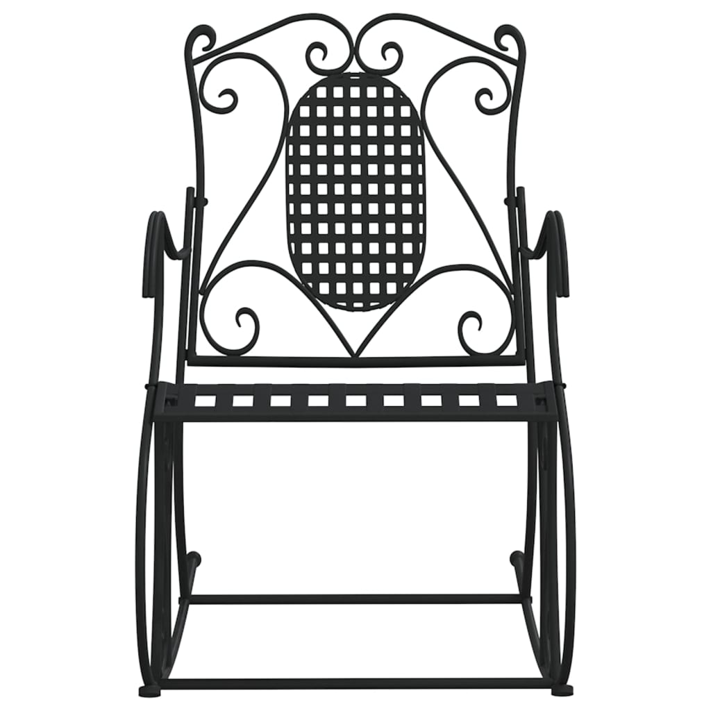vidaXL Rocking Bench | Black | Steel | Standard | Rocking Bench | Rectangular