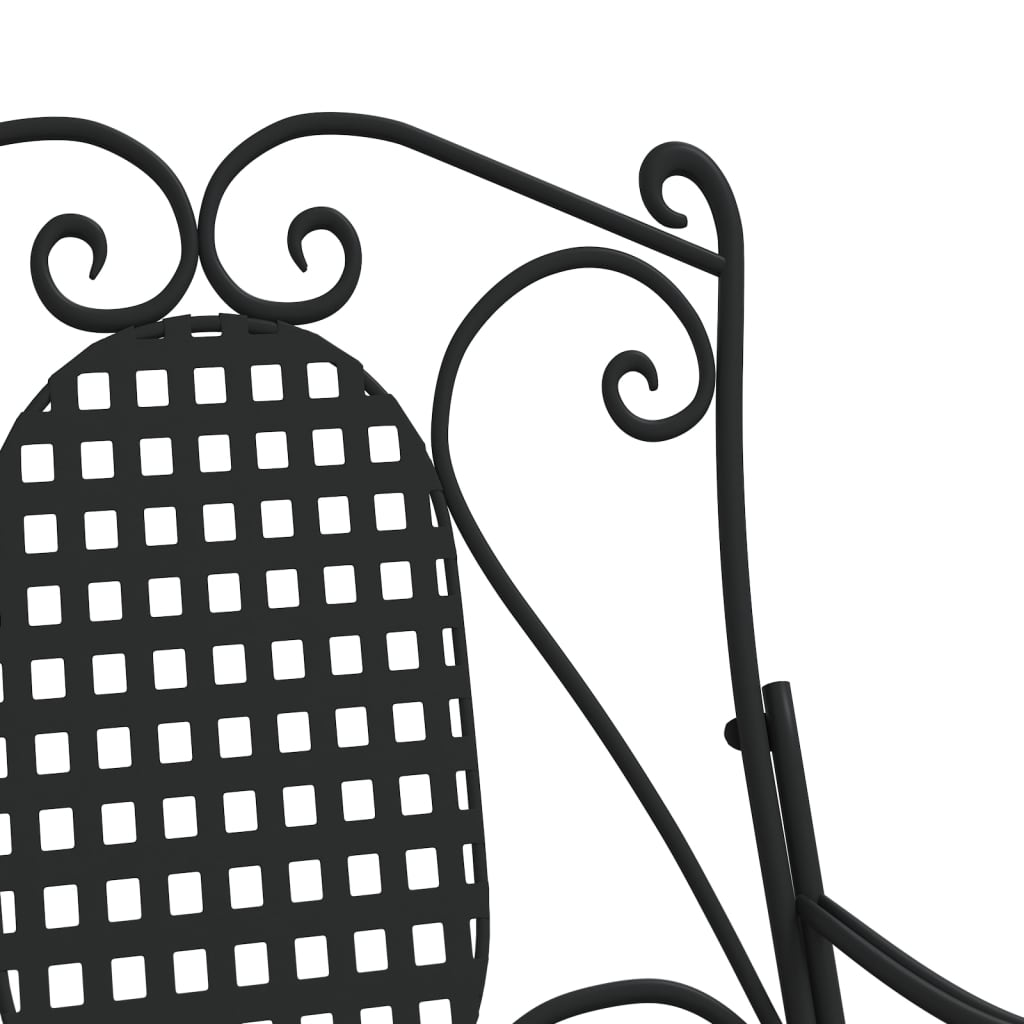 vidaXL Rocking Bench | Black | Steel | Standard | Rocking Bench | Rectangular